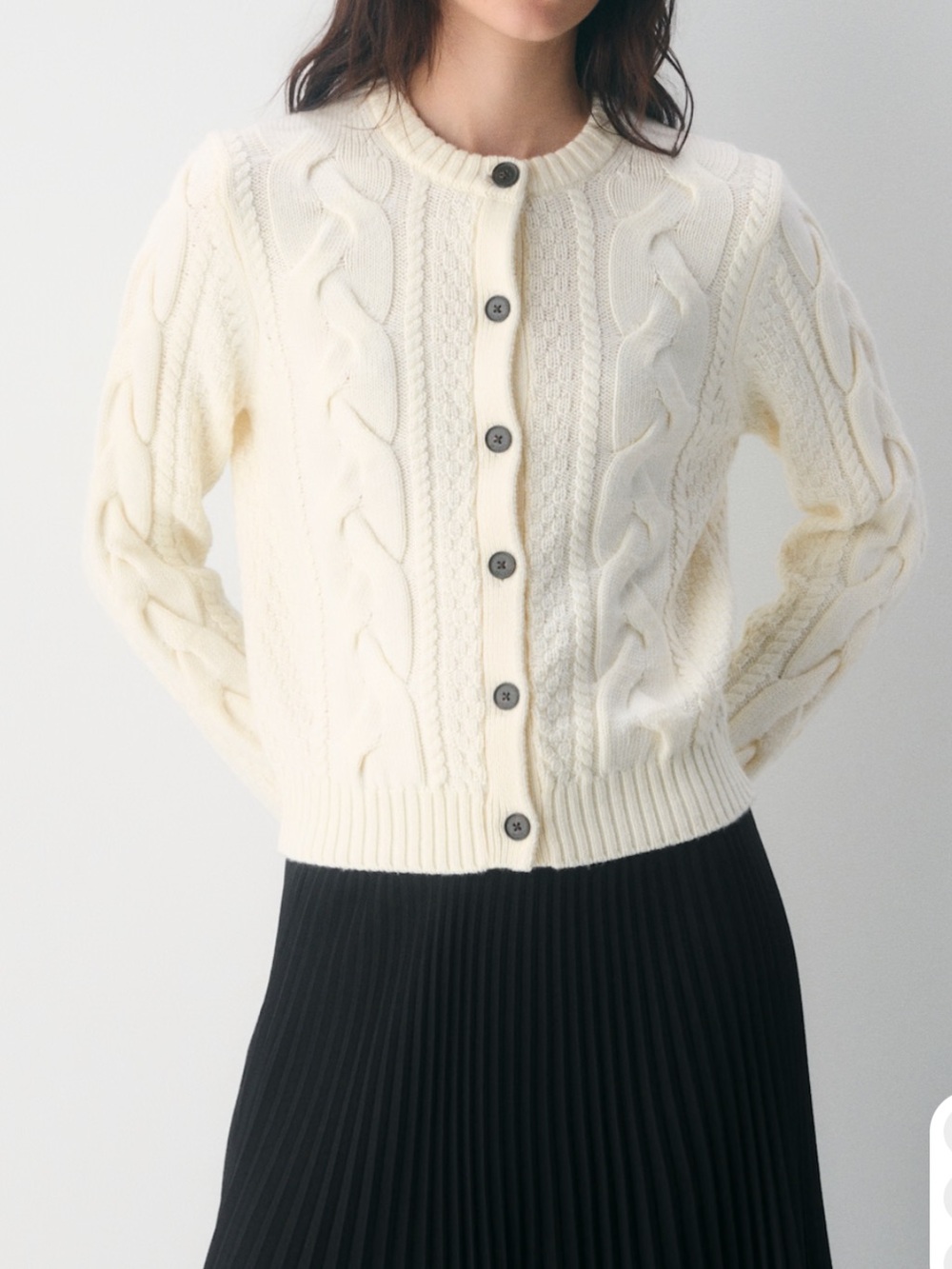 Aritzia Heritage Knit Merino Wool Crew Cardigan Size L